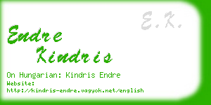 endre kindris business card